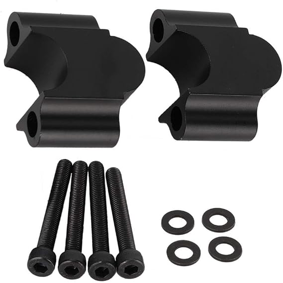 Handlebar Riser Universal Motorcycle 7/8" 22mm Aluminum Alloy Black for Bike ATV Dirt Cruiser