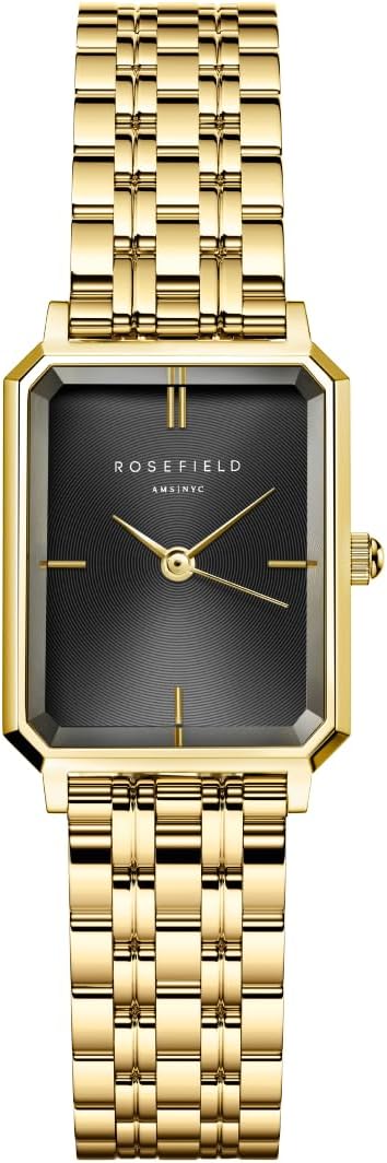 Rosefield Octagon XS Black Gold with Black Dial and 19.5x24 mm Gold Case OBGSG-O61 Stainless Steel