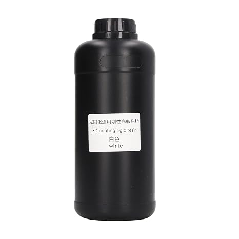 1000ml Photosensitive 3D Printing Resin, UV Curing Rigid Resin for DLP LCD 3D Printer, High Strength Low Odor Resin with Glossy Finish for Desktop and Industrial Models (White)