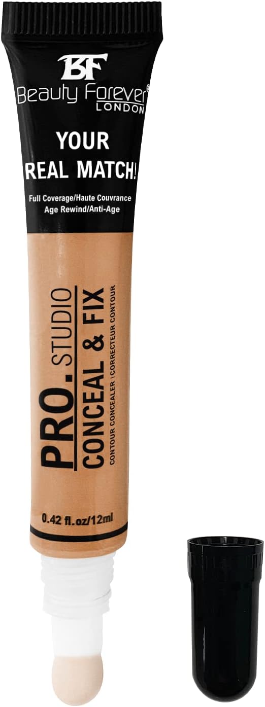 Beauty Forever Pro Studio, Conceal & Fix Contour Concealer, Moisturising & Hydrating Formula, 12ml (55 WARM HONEY)