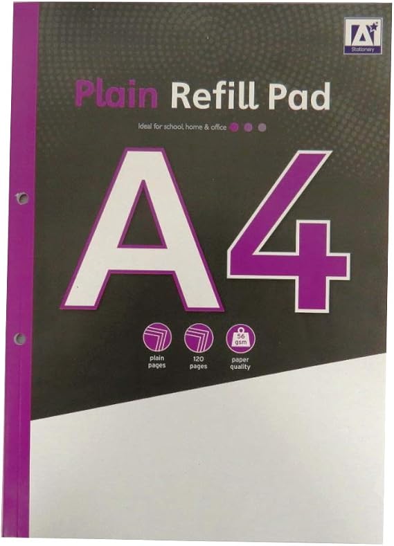 A4 Refill Notepad, Plain Paper, 120 Pages