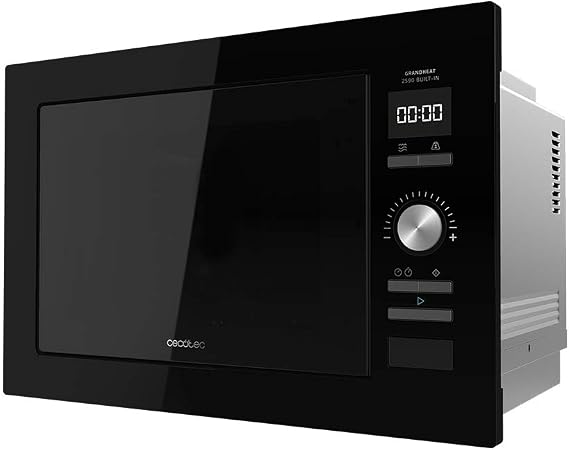 Cecotec GrandHeat 2590 Built-In Black Digital Built-in Microwave, 900 W, Built-in, 25 Liters, Touch, Grill 1000 W, 8 Preset Functions, Timer