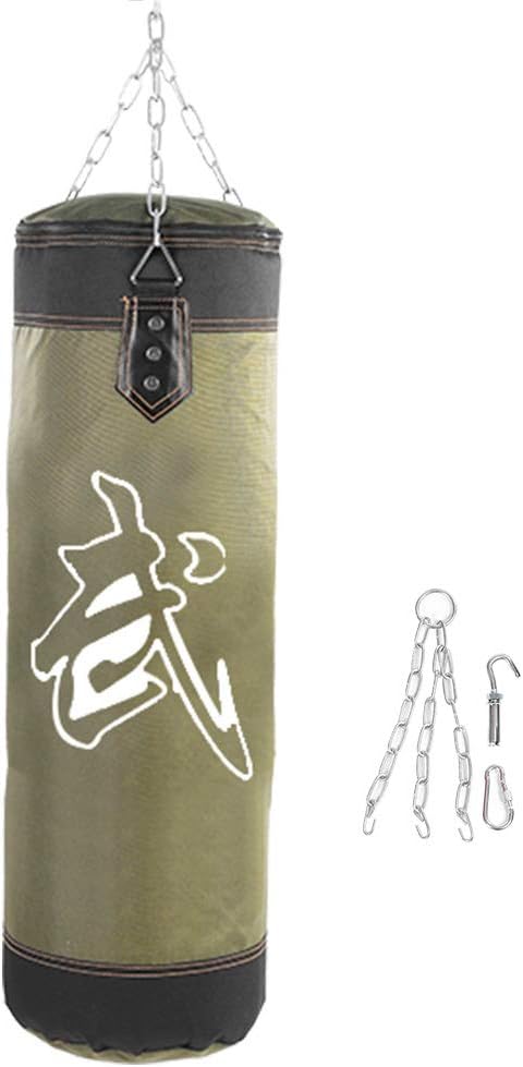 Punch Bag, Empty Training Boxing Kicking Sandbag Fight Karate Punch Sand Bag Sandbag with Chain Hook for Home Gym Daily Training