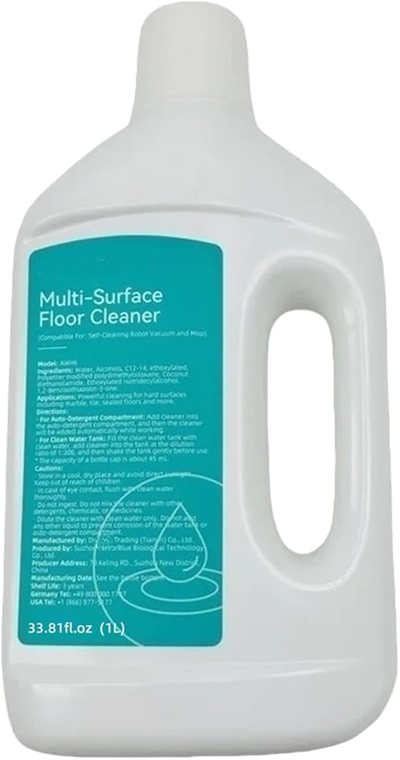 Floor Cleaning Solution Compatible with Dreame X50 Ultra X40 Ultra L40 Ultra X30 W10/W10 Pro/L10s Ultra/S10 /S10 PRO/S10 Plus Robot Vacuum, 1000mL, 1-Pack