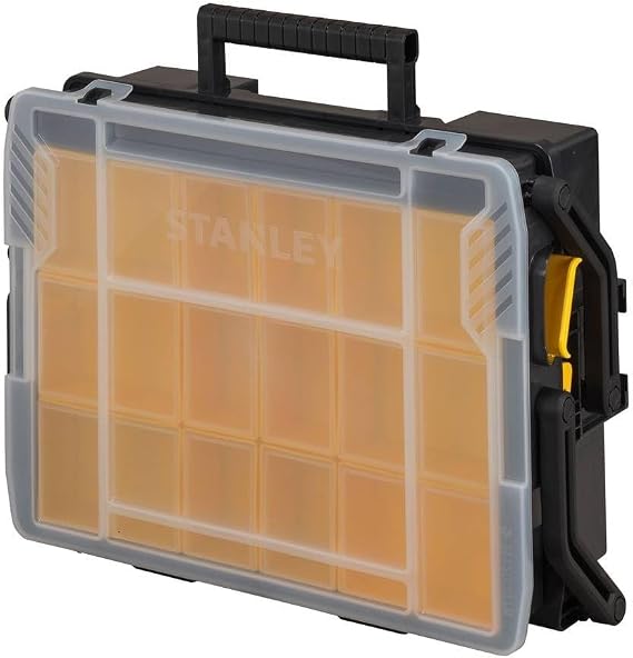 STANLEY SortMaster Multi-Level Organizer, 2 Levels for Tools and Accessories, Customizable Compartments, Transparent Lid, Connectable with SortMaster Junior, STST1-75540