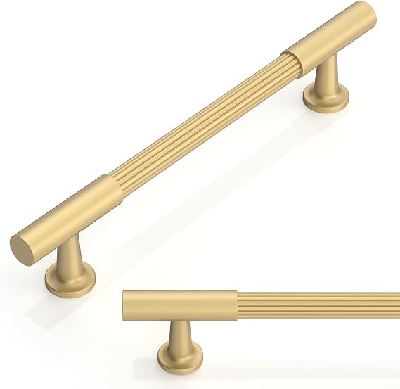 10 Pack Brushed Gold Cabinet Pulls 5 Inch(128mm) Kitchen Cupboard Handles Cabinet Hardware for Drawer Pulls