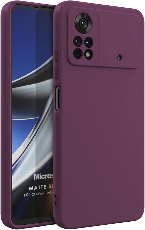 Microsonic Matte Silicone Xiaomi Poco X4 Pro 5G için Kılıf Mor [Poco X4 Pro 5G ile Uyumlu Kılıf - Mor]