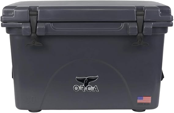 Orca Cooler Box, Orca Coolers 40 Cooler, 40 QT, Charcoal, Charcoal, Large, Approx. 10.6 gal 38 L, Hard Cooler, Cold Insulation, Camping, Outdoors