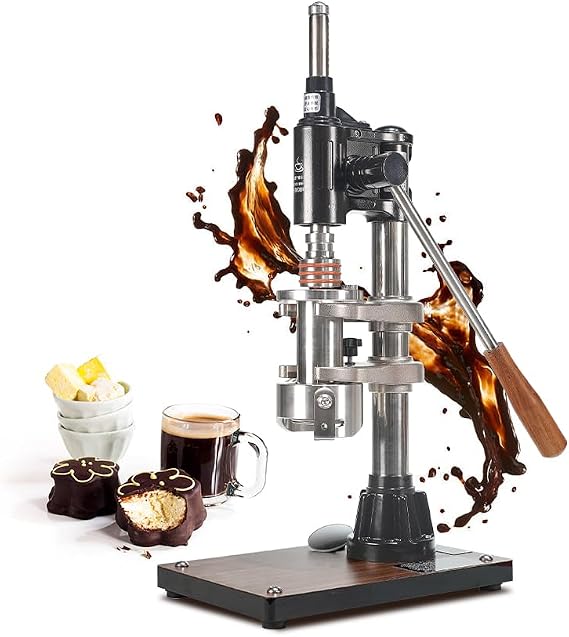 Manual Espresso Coffee Maker, 16 Bar Hand Press Espresso Machine with Pressure Gauge & 58mm Portafilter, Portable Lever Espresso Machine for Home, Cafe and Outdoor Use