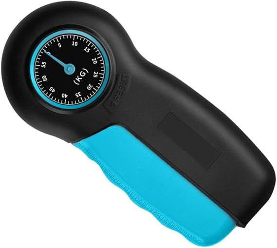 Digital Hand Dynamometer Grip Strength Trainer 55kg Black Blue Abs