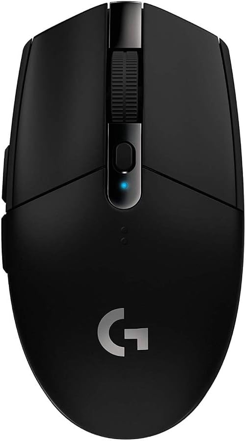 Logicool G Gaming Mouse G304 Lightspeed Wireless Gaming Mouse, Lightweight 3.5 oz 99 g, HERO 12K Sensor, 6 Programmable Buttons, 250 Hours of Continuous Use, Black, Compatible with PC, Windows, Mac
