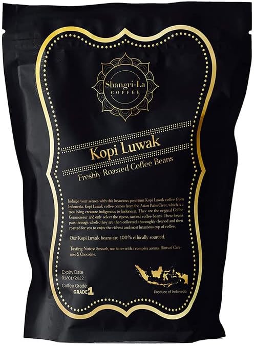Shangri-La Coffee - Wild Kopi Luwak Coffee Ground Beans - Sustainably Sourced (from Indonesia) - 5 Kilograms