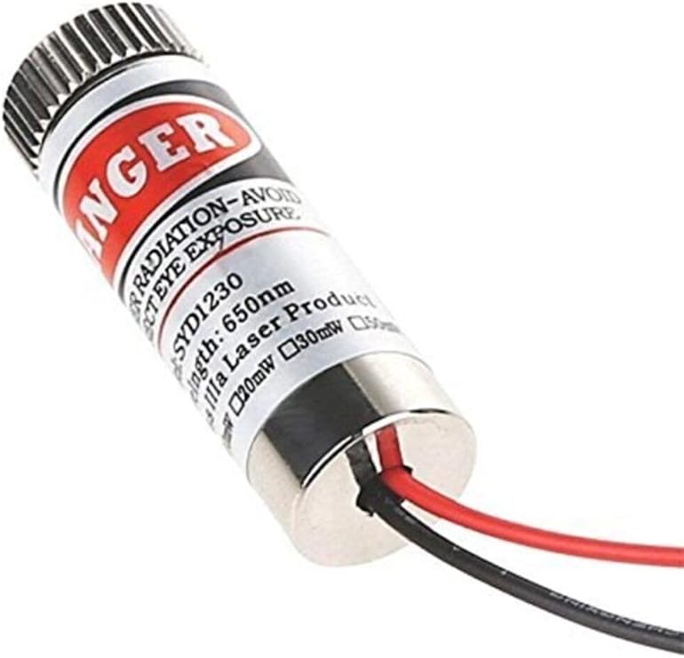 Alkatronik Çizgi Lazer Modül Kırmızı 650nm 3-5v 5mw 650nm Pointer Lens Ile Odak Ayarlı 12mm Çap