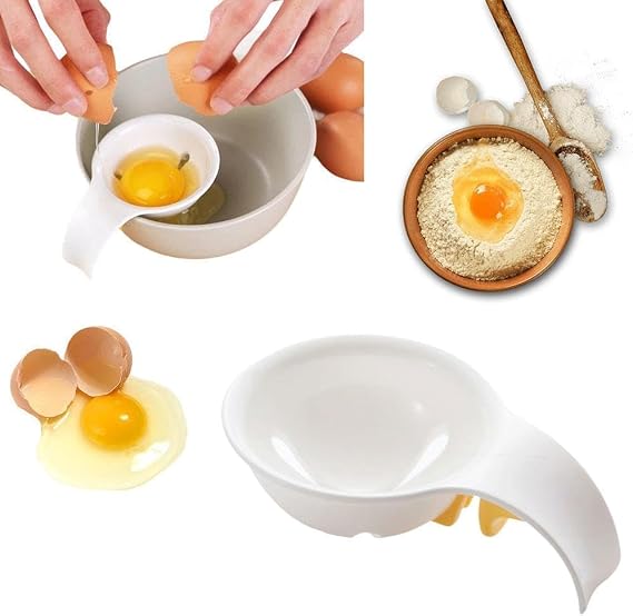 Egg Yolk Separator, for Baking Cakes Egg Separator for Raw Eggs,Bowl-Clip Egg White and Yolk Separator Strainer,Plastic Egg Separator Egg Yolk White Filter,Kitchen Gadget Cooking Specialty Tools