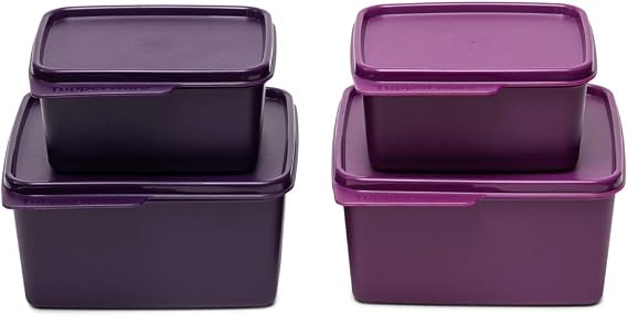 Tupperware Square Refrigerator Container Keep Tab 520ml 1.2L 2pc Each
