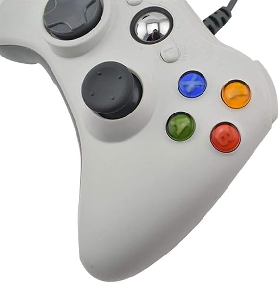 Gamepad PC Single and Wired Game Controller USB Cable PC Gamepad Color: White, Size: One Size