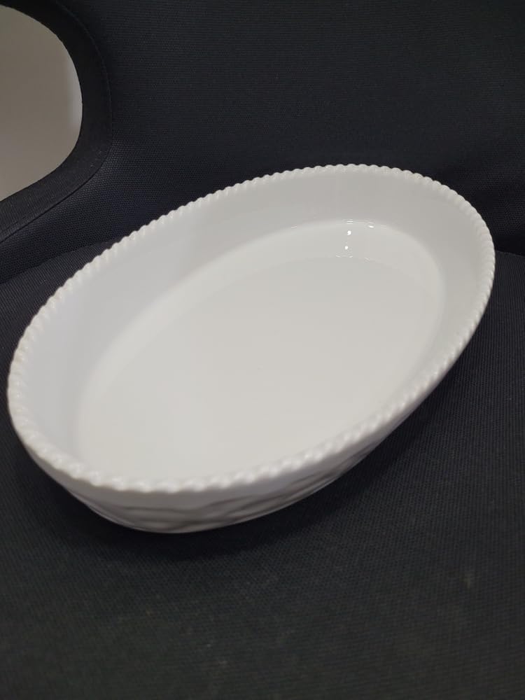 Oval Ceramic Oven Container, 31x19x4 cm, White