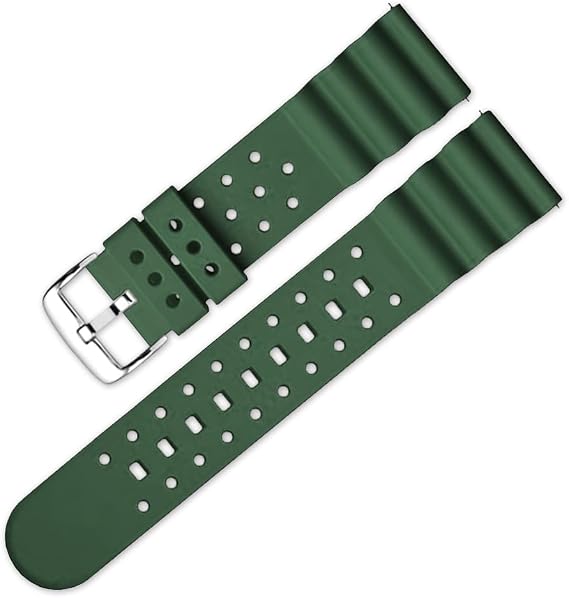 Silikon kavisli çizgi saat bantları 20mm 22mm Quick Release Fit Seiko saatler için yedek kauçuk spor saat kayışları dalış saatler