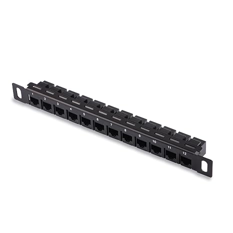 GeeekPi DeskPi Rackmate Accessory Network Patch Panel, 12 0.5U Ports, CAT6 Rackmountable, Mini, Easy to Install, Cable Distinction