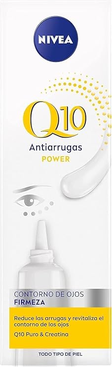 NIVEA Q10 Anti-Wrinkle Power - Extra Firm Eye Contour - Reduces Dark Circles, Bags and Crow's Feet - Pure Q10, Creatine and Hyaluronic Acid - Clinically Tested - All Skin Types - 15ml