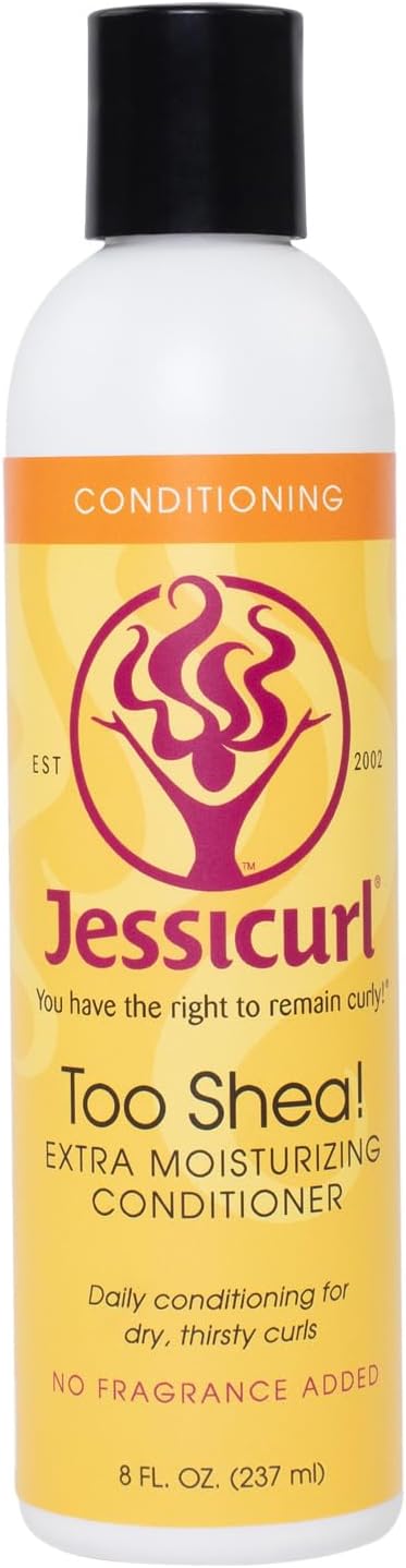 Jessicurl Too Shea! Extra Moisturizing Conditioner for Curly Hair, No Fragrance Added, 8 Fl oz. Leave in Conditioner for Dry Hair, Anti Frizz Hair Products
