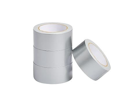 Amazon Basics 4 x Heavy Duty Heavy Duty Heavy Duty Fabric Tape 4.77cm x 18.28m General Use for Home or Car Repairs DIY and Outdoor Activities Silver