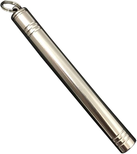 Toothpick Holder Titanium, Pure Titanium Metal Sealed Cabin, Fruit Fork Toothpick, Waterproof Non-Rusting Toothpick Ear Spoon, Send Parents and Friends,F,1 * 8.8Cm