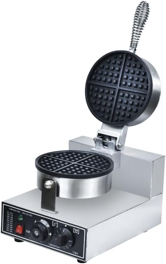 Waffle Maker, Commercial, Double Sided Waffle Baker, 1200 Watt Egg Bubble Puff Iron, 2 Pans with 180° Rotatable 180° Stainless Steel Bakers with Nonstick Teflon Coating, Home and Commercial