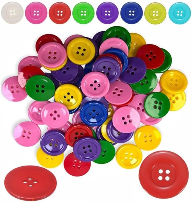 Plastik 1.2cm 100 lü 1 Paket 12 mm Plastik Renkli Düğme Dikiş Parlak Yuvarlak 4 Delikli Düğme Etkinlik Okul
