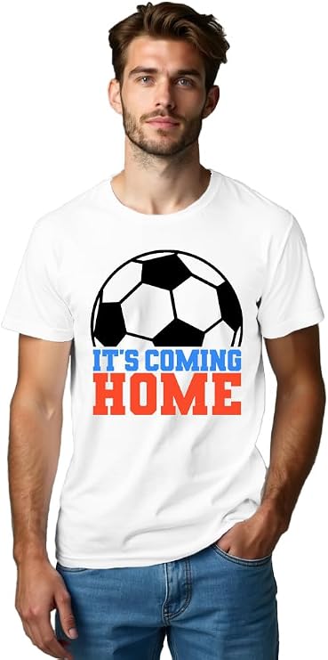 Mens Football Shirt Sports Lover T-Shirts Its Coming Home Tee Tops