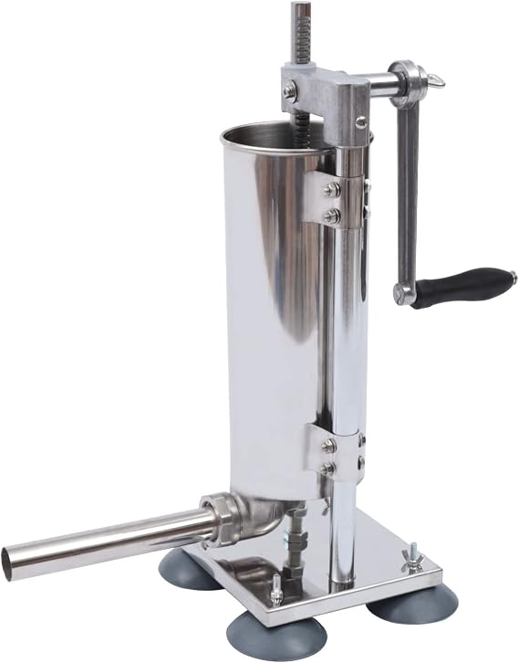 Sausage Stuffer Stainless Steel Sausage Maker with 4*Stainless Steel Tubes Professional Filling Nozzles 6 lbs Sausage Filler Best Use for Butchers Delis Home & Kitchen