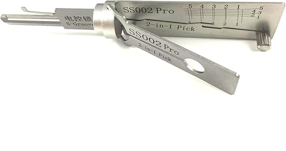 SS002 2-in-1 Tools Lock Pick for S-Groove Door Lock,Decoder and Pick Tools