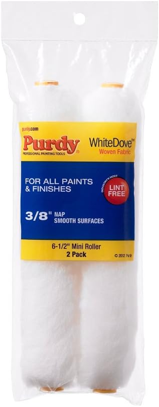 Purdy 140605062 Wire Mini Roller Replacements White Dove, 2 pack, 6-1/2 inch x 3/8 inch nap