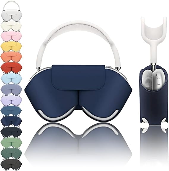SY-K Smart Case for Airpods Max 1/2, Sleep Mode Compatible, Anti-Scratch and Anti-Dust Portable Carry Travel Case for Apple Airpod Max Headphones (Deep Blue)