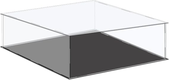 sourcing map Acrylic Display Case Plastic Box Cube Storage Box Clear Small Assemble Dustproof Showcase 36x36x10.5cm for Collectibles Items