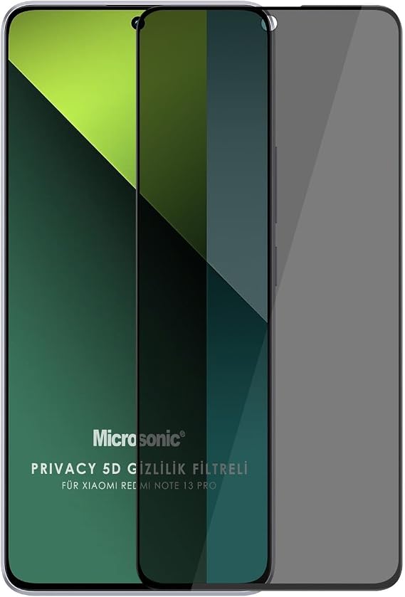 Microsonic Xiaomi Redmi Note 13 Pro 5G Privacy 5D Gizlilik Filtreli Cam Ekran Koruyucu Siyah [Redmi Note 13 Pro 5G ile Uyumlu Ekran Koruyucu - Siyah]