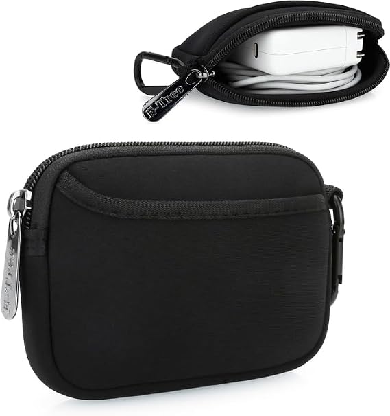 Mini Pouch Case Small Accessories Storage Organizer Tech Bag (Black)
