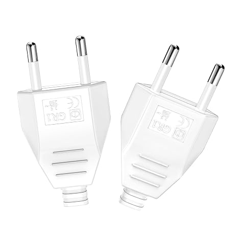 European Flat Plug 250V 2.5A, 2 Pieces White