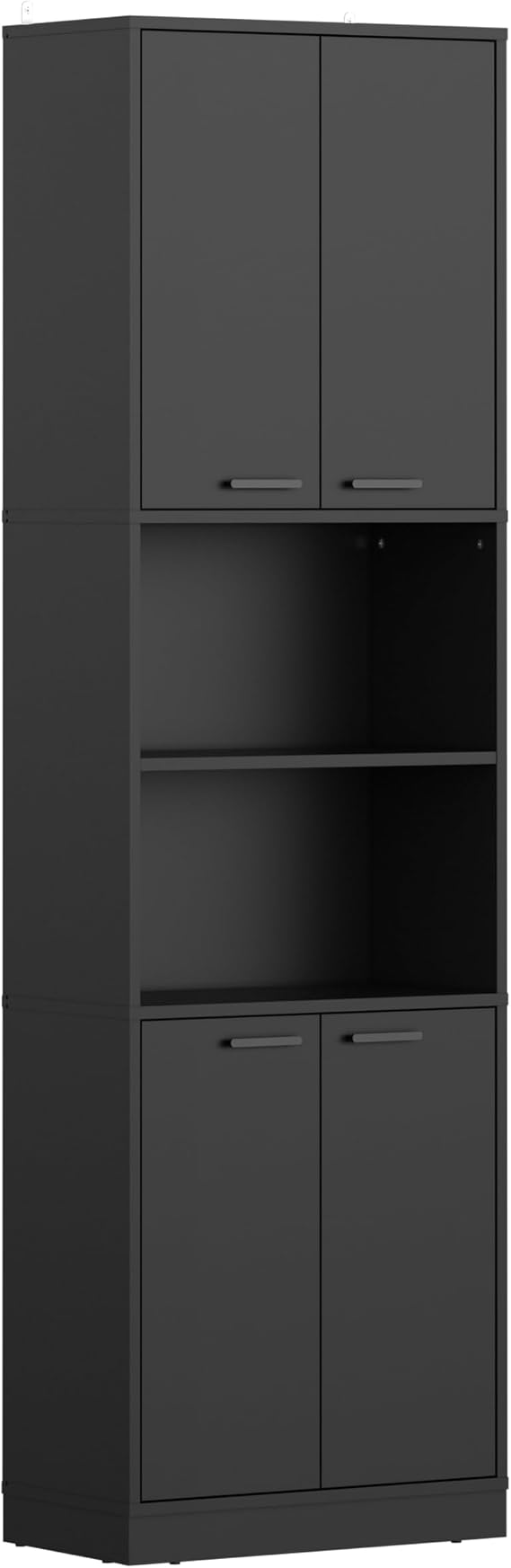 4 Doors Tall Storage Kitchen Cupboard, Wooden Collection Food Pantry Cabinet Freestanding Sideboard Organizer Unit for Living Room, Bedroom, Kitchen and Hallway