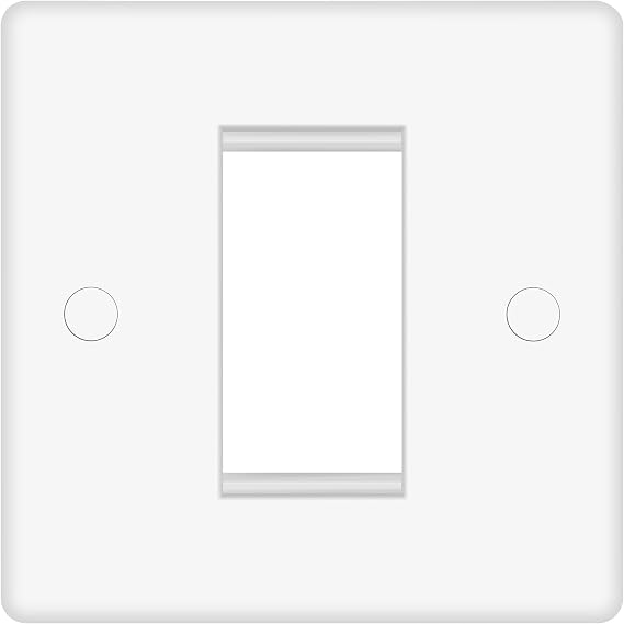 Vector Modular Faceplates – White, 1G / 2G / 4G – Euro Module Size 25x50mm & 50x50mm & 100x50mm – Gloss Finish, UK Wiring Accessories (1 Gang (25x50mm))