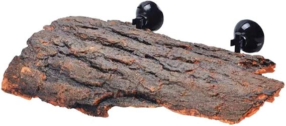 Turtle Floating Basking Platform Aquarium Turtle Decorations Artificial Bark Tortoise Climbing Platform with Suction Cups Resting Terrace for Terrapins