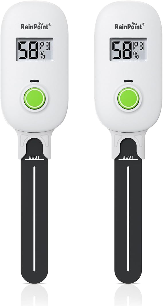 RAINPOINT Smart Digital Wireless Plant Moisture Meter Houseplant Indoor,WiFi Hub Needed,Capacitive Probe,Leave-in Soil Hygrometer Sensor,Real-time Monitor Outdoor Greenhouse Gardening(Two-Pack Set)