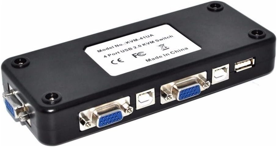 4 Port USB KVM Switch – 4 PC Tek Monitör Klavye Mouse Kontrol, Plug & Play