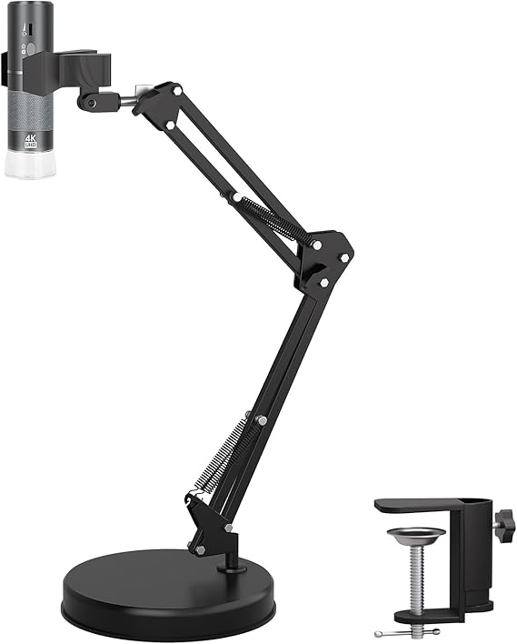 4K WiFi USB Digital Microscope with 55cm Height Stand & Clamp