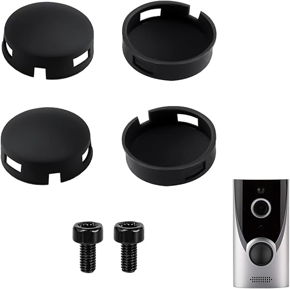 Ring Doorbell Button Replacement, Replacement Parts for Video Doorbell Pro Pro2 Elite Buttons and Peephole Cam, 4 Pcs Durable Buttons with 2 Screws, Repair Kit for Cracked or Broken Button (Black)