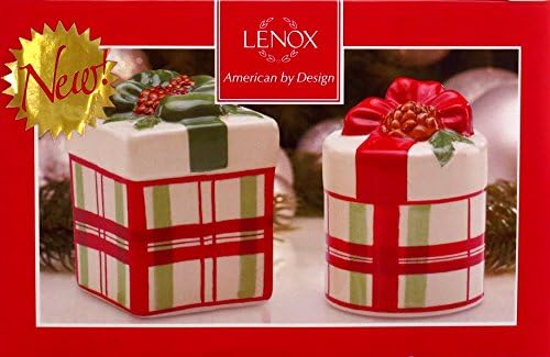 Lenox Holiday Gatherings Plaid Salt and Pepper Shaker Set Ceramic