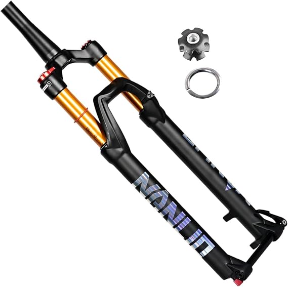 MTB Front Fork Tapered Steerer 1-1/2'' Air Mountain Bike Suspension Forks 26 27.5 29 Inch Travel 120mm Thru Axle 100 * 15mm Damping Adjustment