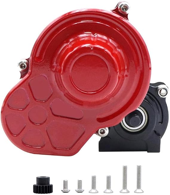 RC Crawler Transmission Reverse Gearbox 1/10 Scale 48P All Metal with Motor Gear Compatible with 90046 90027(Black)