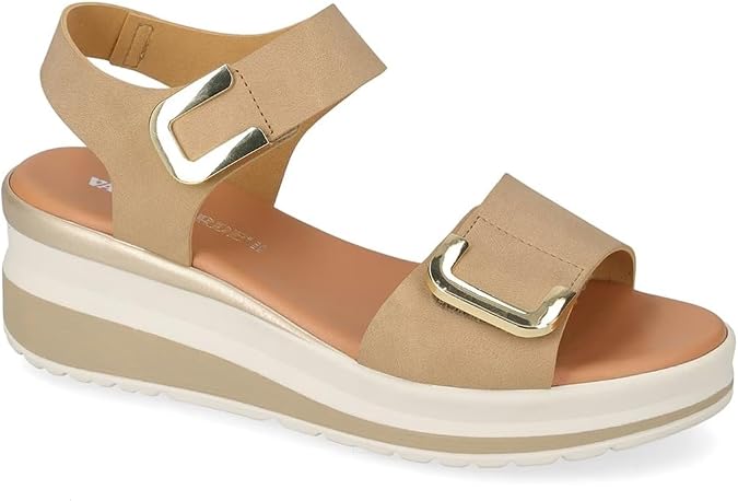 Valleverde VGI350AF Women's Wedge Sandal with Double Strap Adjustment