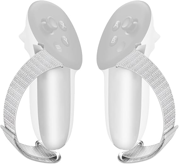 1 Pair Controller Grips Cover for Meta Quest 3/3S, Replacement Handle Strap for Oculus Quest 3 VR Accesories, Anti-slip Controller Straps with Adjustable Knuckle Straps